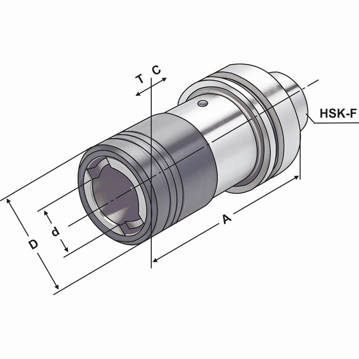 Gewindeschneidfutter HSK 63 M3-M14 - Gr.1 - 102 mit Längenausgleich auf Druck und Zug