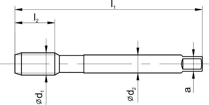 VHM Maschinen-Gewindebohrer HRC60 Form C DIN 376