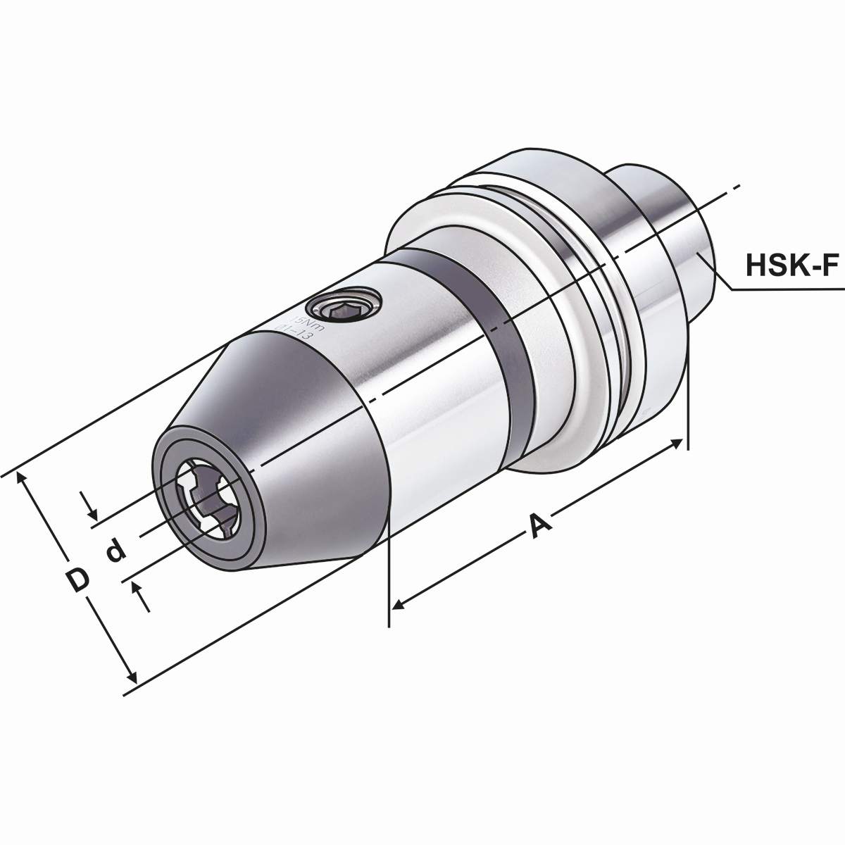 F63-15-16_2 CNC-Bohrfutter HSK 63-2,5/16-115 DIN 69893 Form F